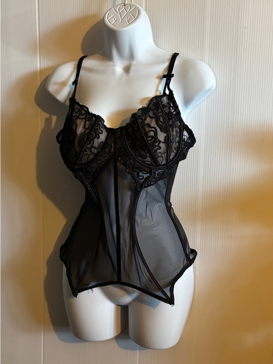 Other - Sheer Black Lace Underwire Bustier Corset Top - Women Intimates